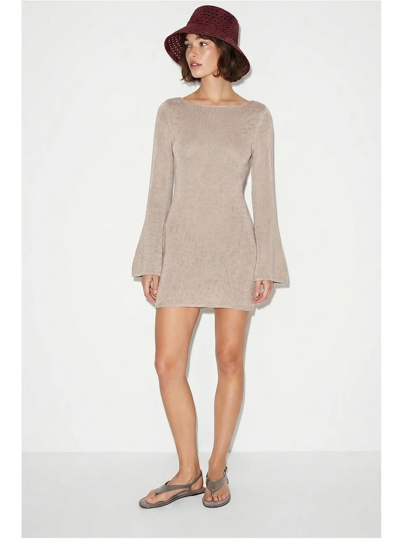 Mini abito in maglia a coste lucci Beige naturale - Kiabi
