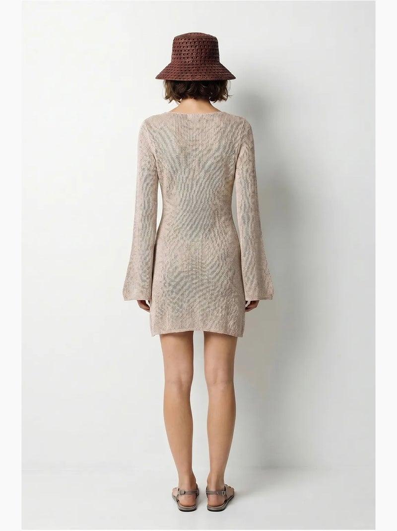 Mini abito in maglia a coste lucci Beige naturale - Kiabi