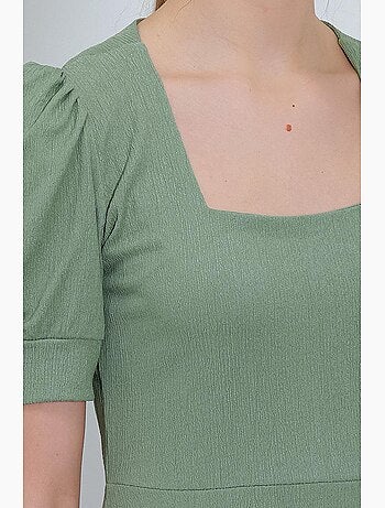 Mini abito in maglia con scollo quadrato in palissandro bdart