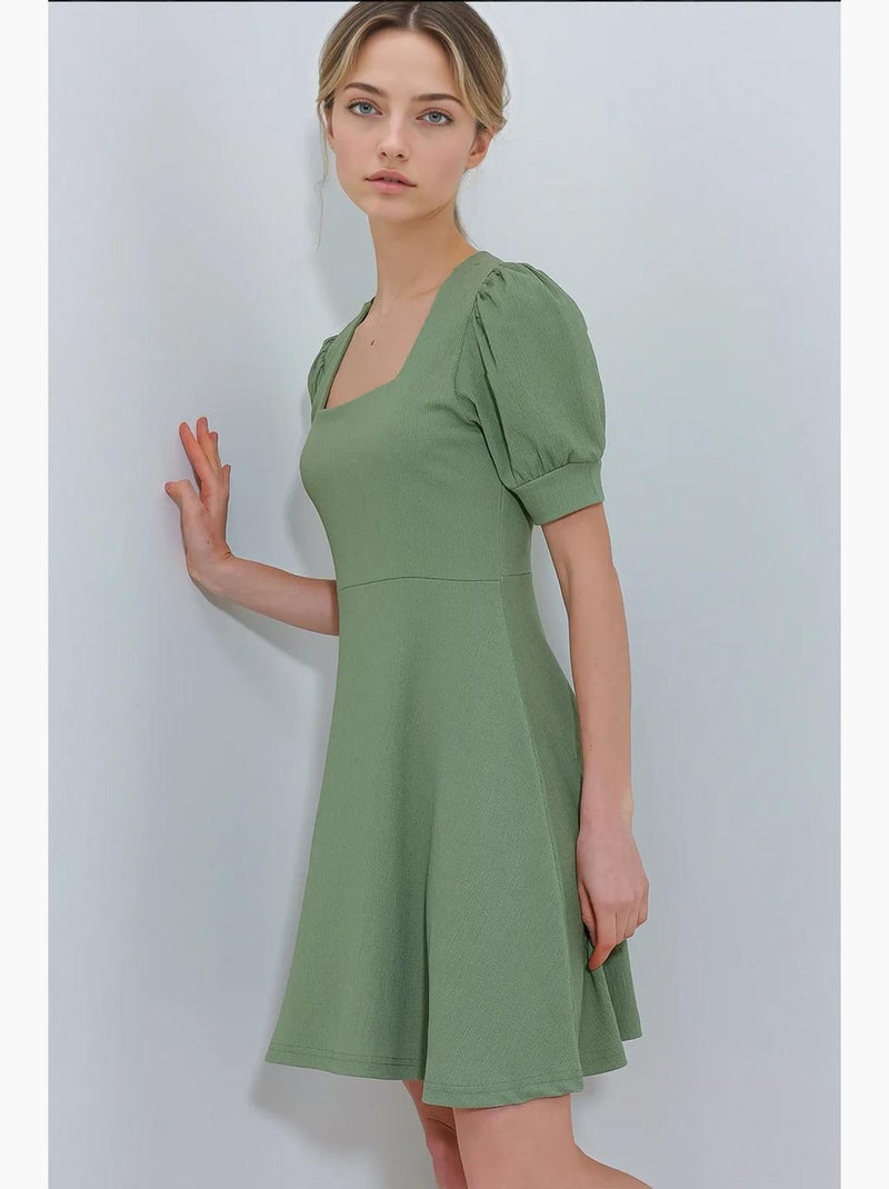 Mini abito in maglia con scollo quadrato in palissandro bdart Verde pastello - Kiabi