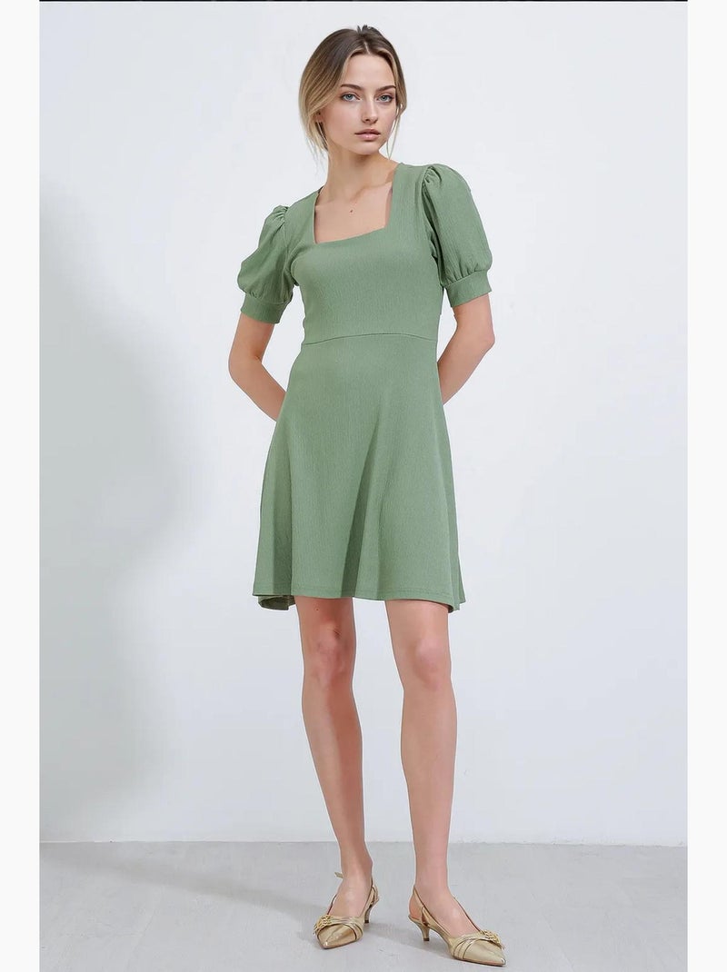 Mini abito in maglia con scollo quadrato in palissandro bdart Verde pastello - Kiabi