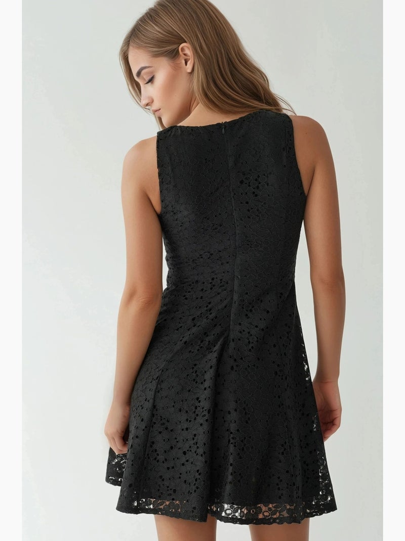 Mini abito in pizzo con scollo girocollo hiccup Nero - Kiabi