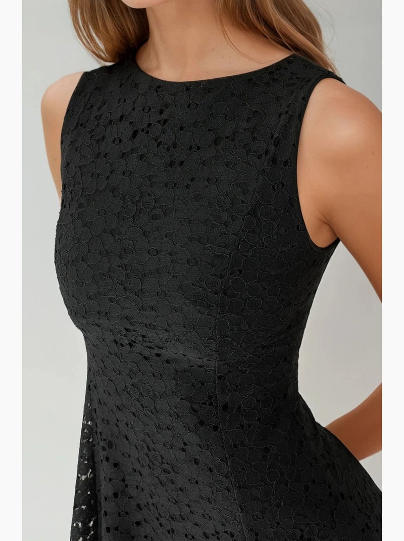Mini abito in pizzo con scollo girocollo hiccup Nero - Kiabi