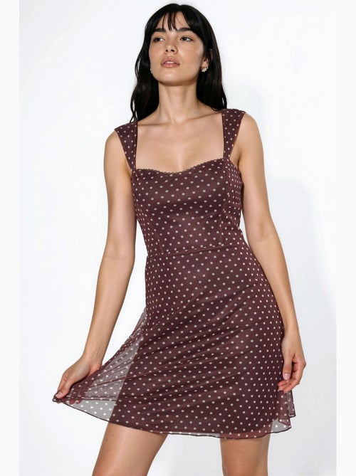 Mini abito in tulle a pois con colletto a cuore hiccup - Kiabi