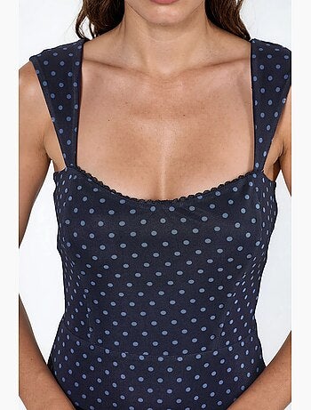 Mini abito in tulle a pois con colletto a cuore hiccup