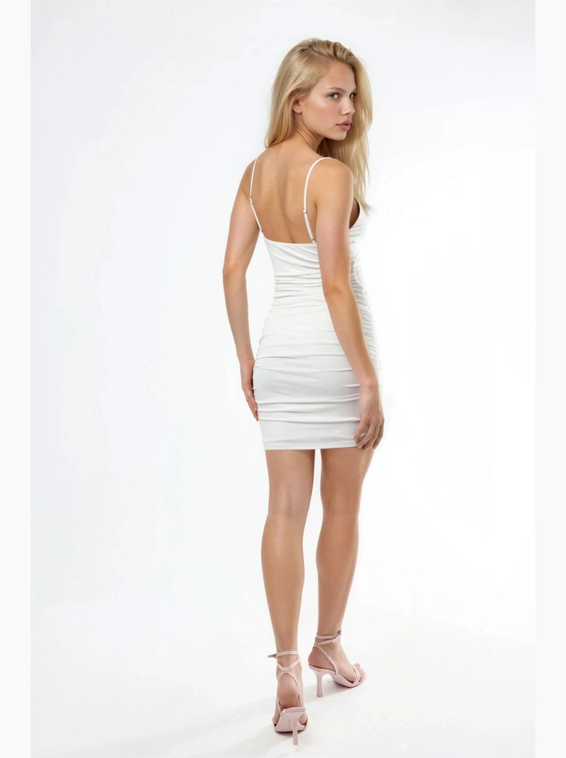 Mini abito sandy arricciato hiccup Bianco - Kiabi