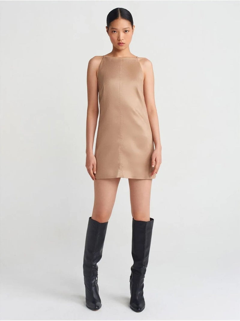 Mini abito senza maniche con zip Grège - Kiabi