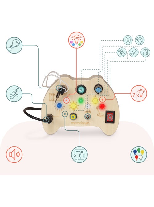 Mini busy board in legno controller gioco con led mamabrum - Kiabi Mini busy board in legno controller gioco con led mamabrum - Kiabi