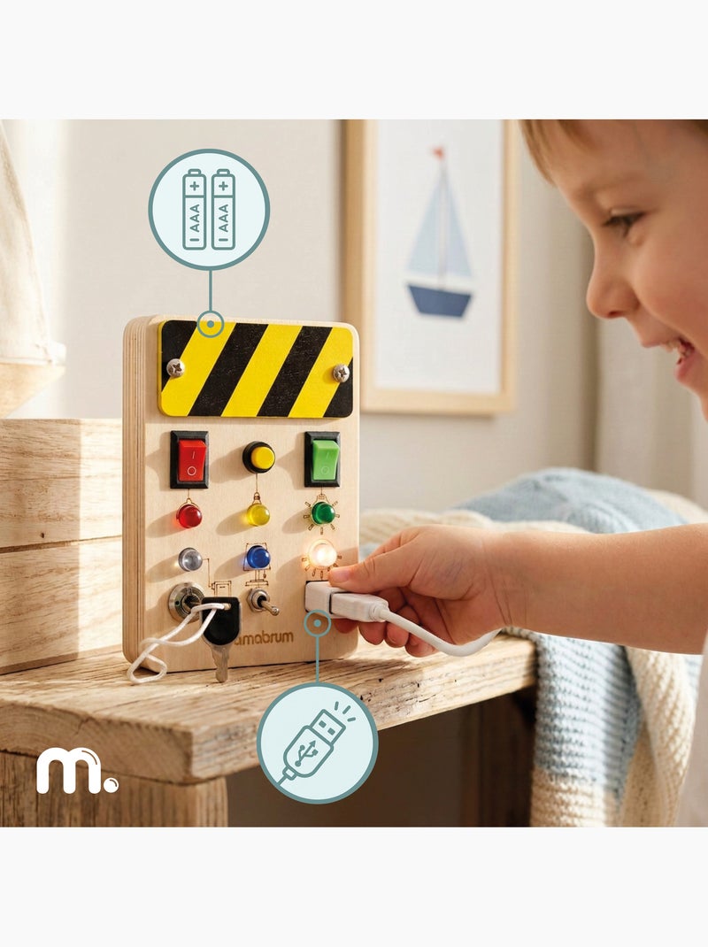 Mini busy board in legno quadro elettrico con led mamabrum N/D - Kiabi