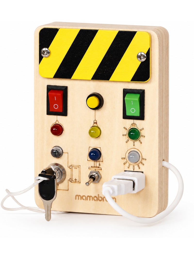 Mini busy board in legno quadro elettrico con led mamabrum N/D - Kiabi