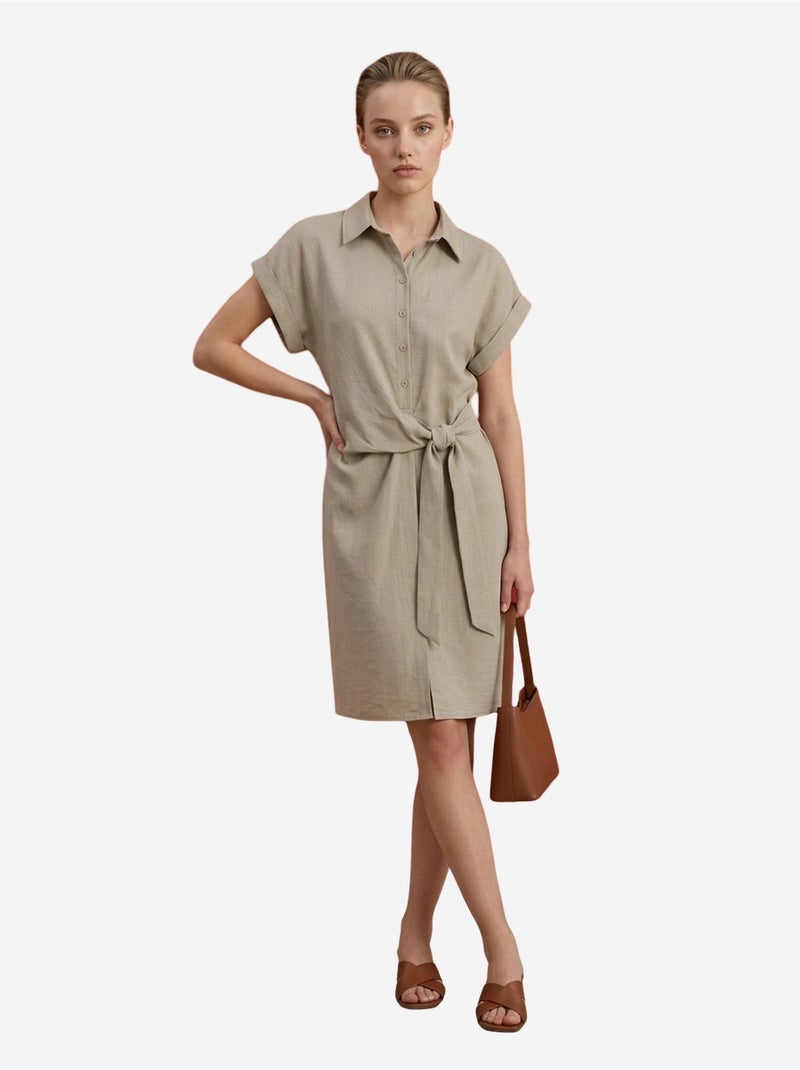 Mini chemisier in popeline di cotone my fashion Beige argilla - Kiabi