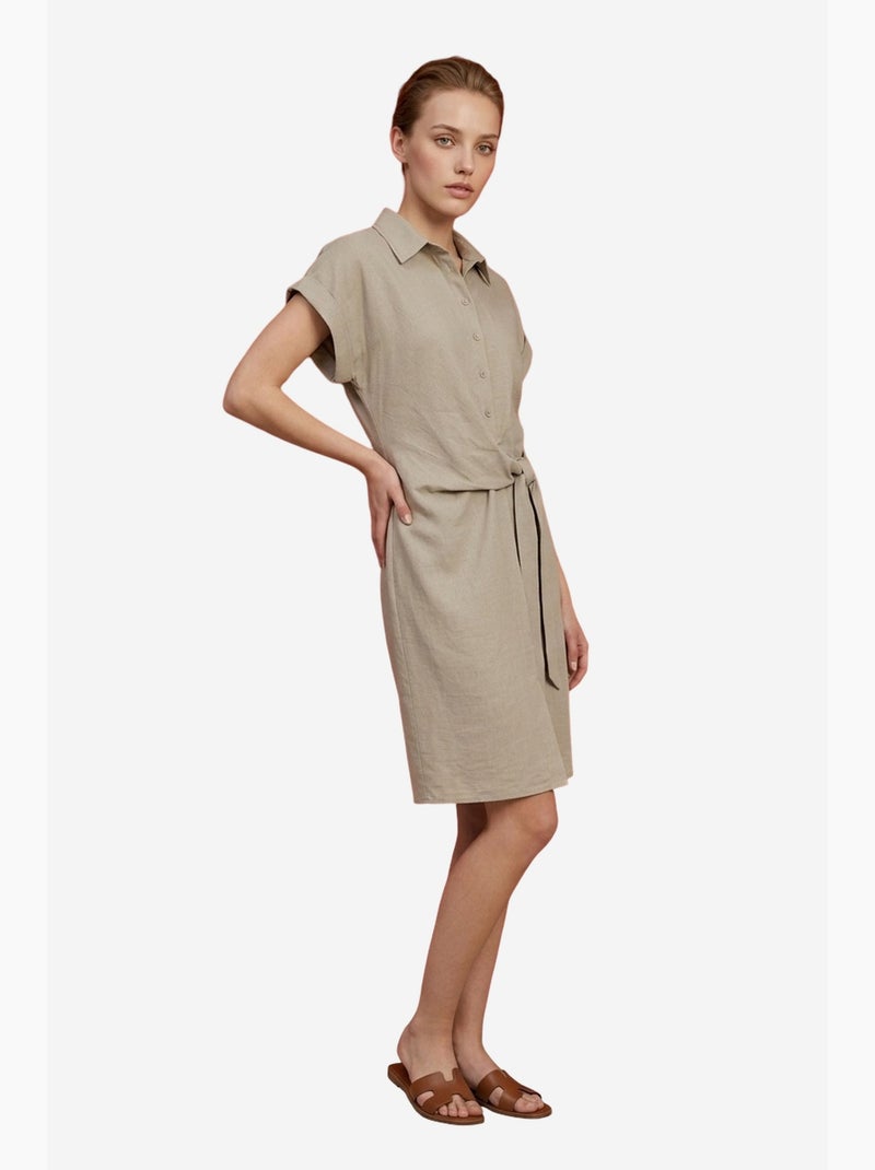 Mini chemisier in popeline di cotone my fashion Beige argilla - Kiabi