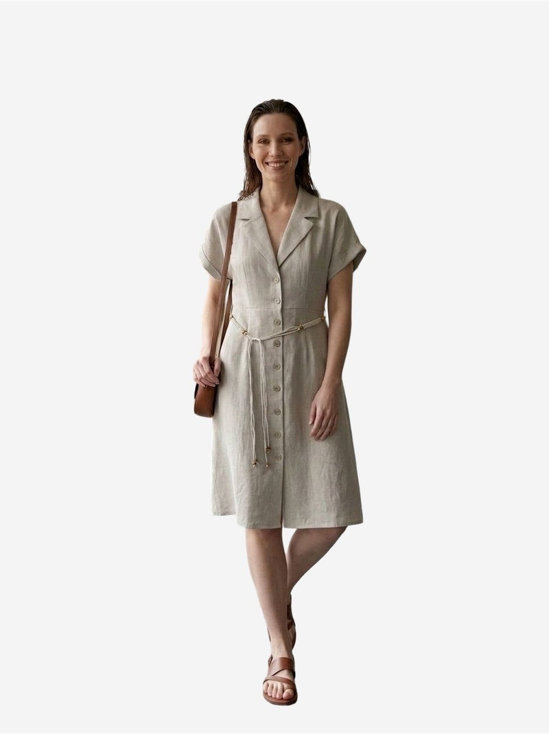 Mini chemisier in popeline di cotone my fashion Beige naturale - Kiabi
