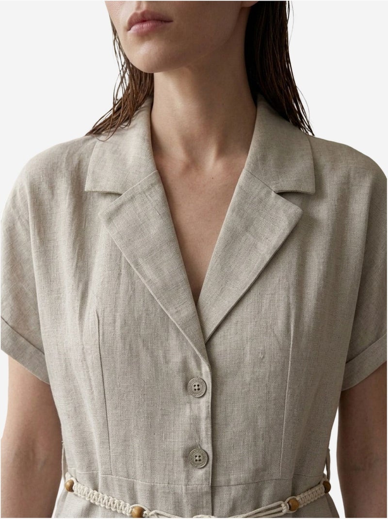 Mini chemisier in popeline di cotone my fashion Beige naturale - Kiabi