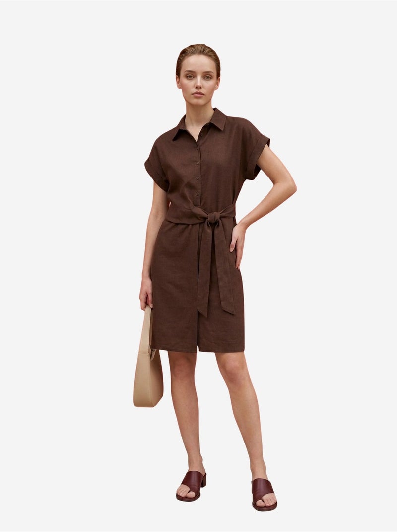 Mini chemisier in popeline di cotone my fashion Marrone - Kiabi