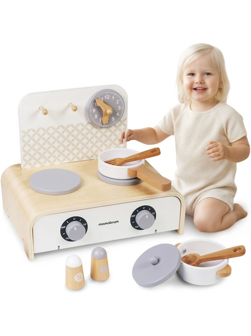 Mini cucina legno pieghevole bambini 32x21cm pentole accessori mamabrum - Kiabi