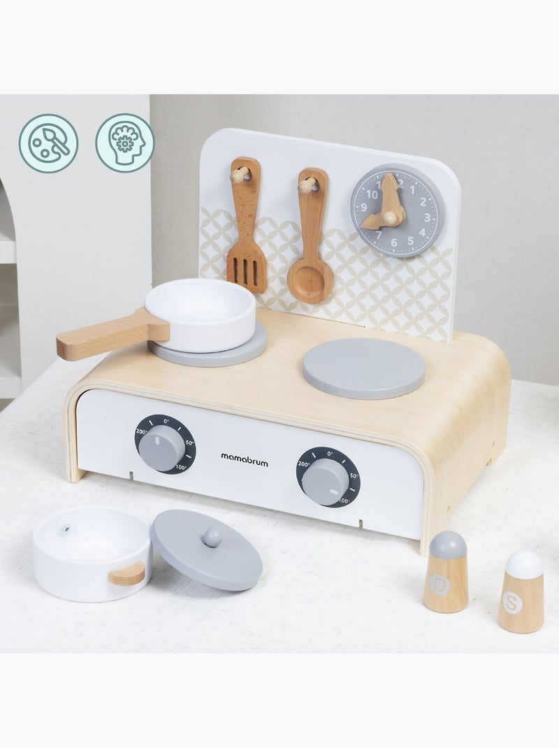 Mini cucina legno pieghevole bambini 32x21cm pentole accessori mamabrum N/D - Kiabi