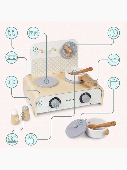 Mini cucina legno pieghevole bambini 32x21cm pentole accessori mamabrum - Kiabi