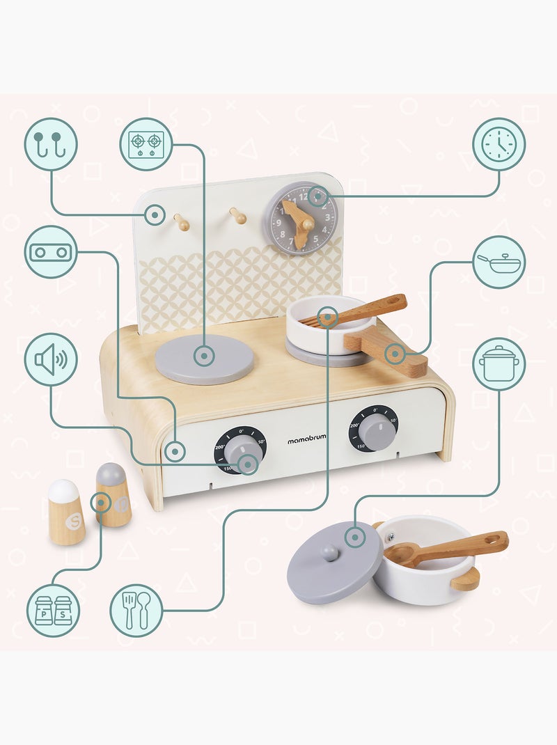 Mini cucina legno pieghevole bambini 32x21cm pentole accessori mamabrum N/D - Kiabi