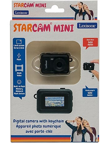 Mini fotocamera digitale portachiavi Black con memoria Flash integrata