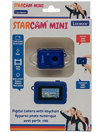 Mini fotocamera digitale portachiavi luce Blue con memoria Flash integrata