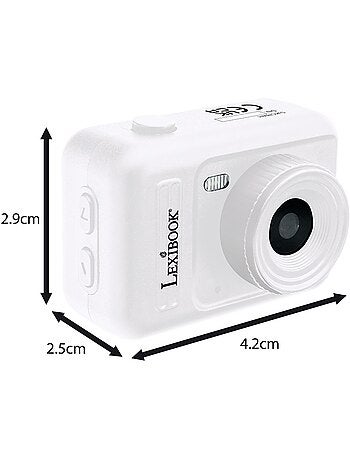 Mini fotocamera digitale portachiavi White con memoria Flash integrata
