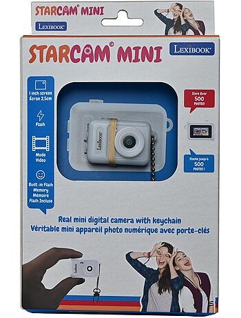 Mini fotocamera digitale portachiavi White con memoria Flash integrata