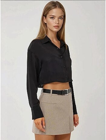 Mini gonna-pantalone in tessuto