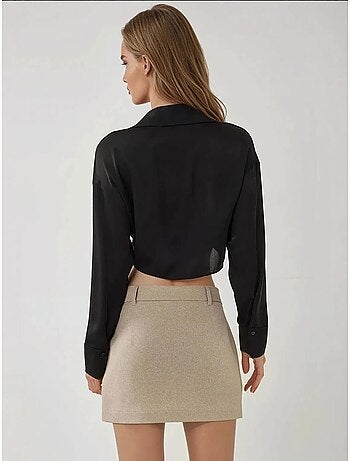 Mini gonna-pantalone in tessuto