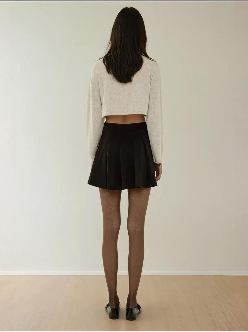 Mini gonna-pantalone plissettata Nero - Kiabi