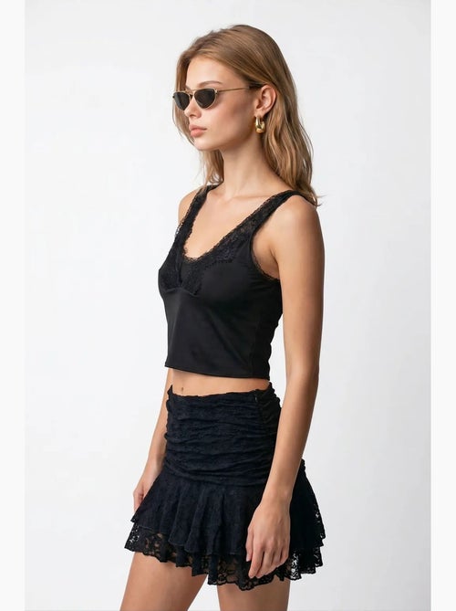 Mini gonna skater in pizzo a vita alta mixray - Kiabi Mini gonna skater in pizzo a vita alta mixray - Kiabi