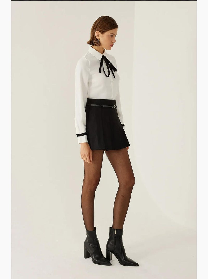 Mini gonna-skirt con cintura hiccup Nero - Kiabi