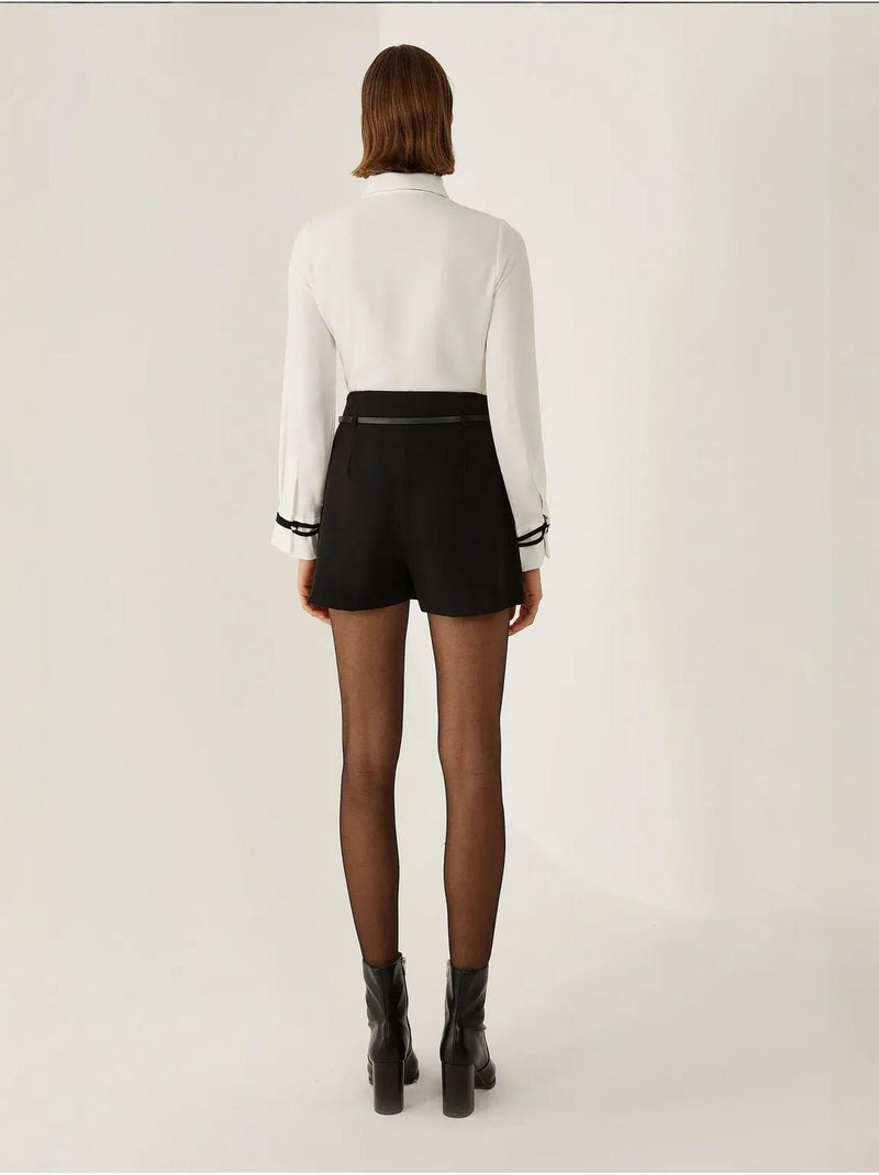 Mini gonna-skirt con cintura hiccup Nero - Kiabi