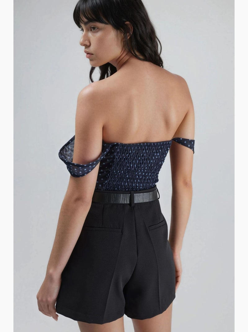 Mini shorts a vita alta a gamba ampia hiccup Nero - Kiabi