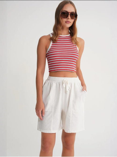 Mini shorts in cotone a vita alta con coulisse mixray - Kiabi