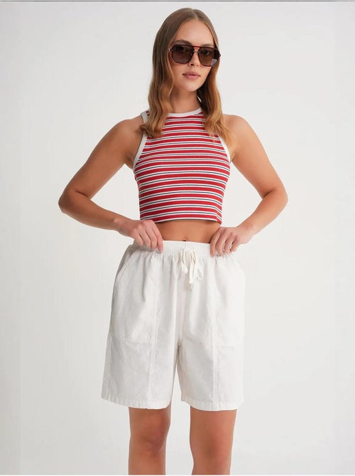 Mini shorts in cotone a vita alta con coulisse mixray - Kiabi