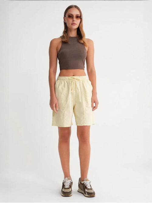 Mini shorts in cotone a vita alta con coulisse mixray - Kiabi