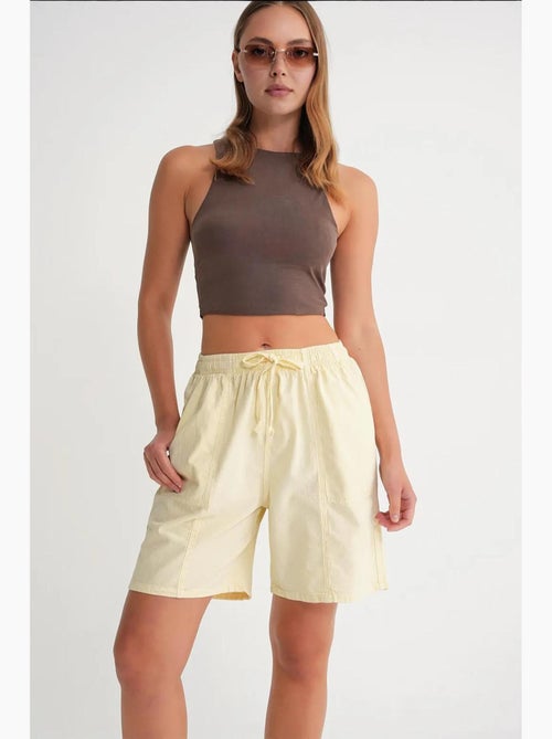 Mini shorts in cotone a vita alta con coulisse mixray - Kiabi
