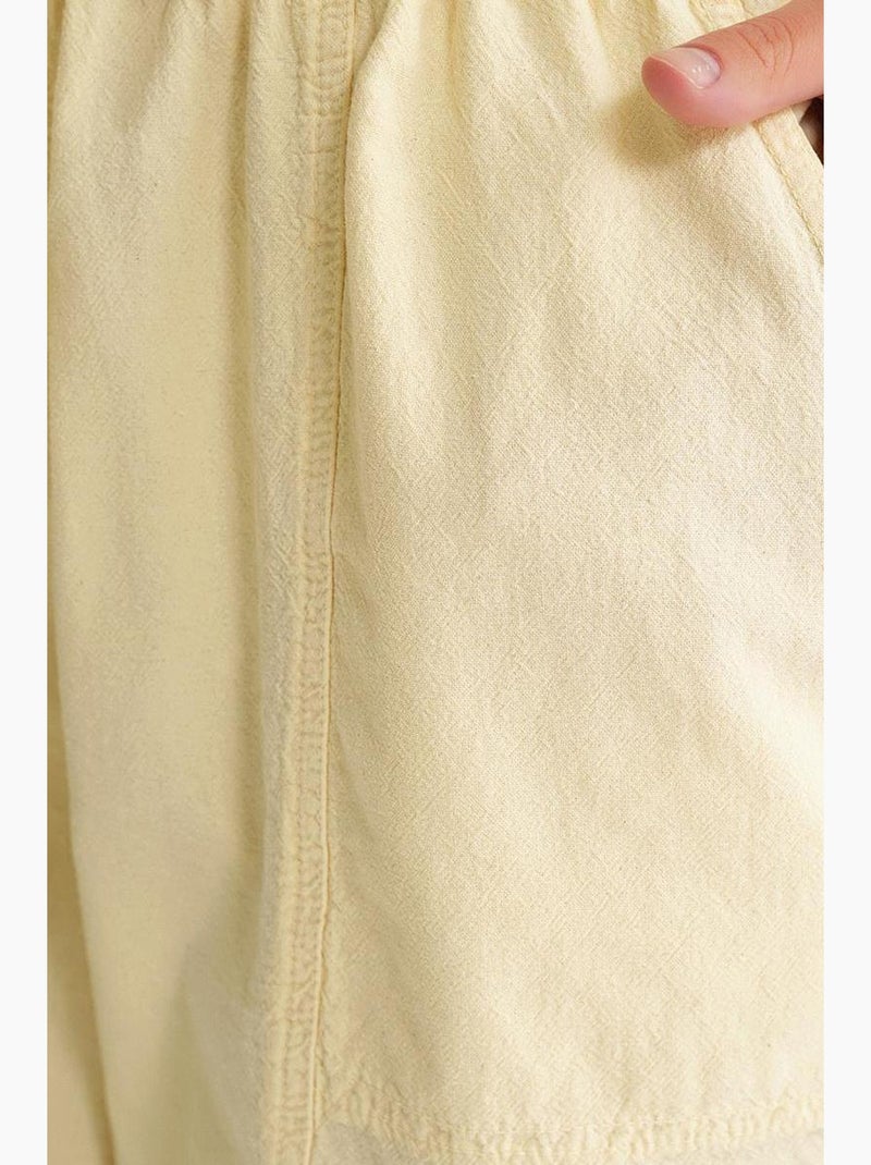 Mini shorts in cotone a vita alta con coulisse mixray Giallo limone - Kiabi
