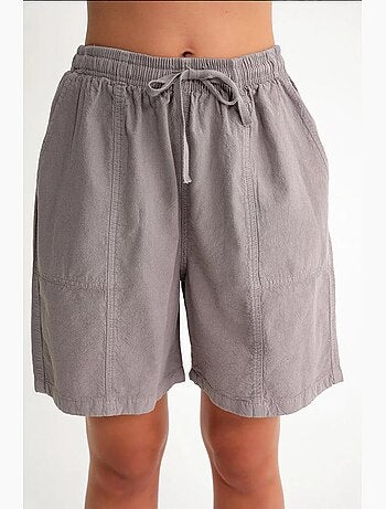 Mini shorts in cotone a vita alta con coulisse mixray