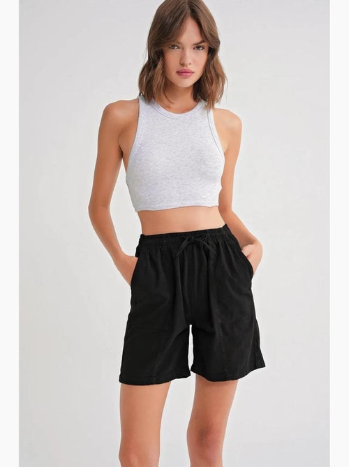 Mini shorts in cotone a vita alta con coulisse mixray - Kiabi