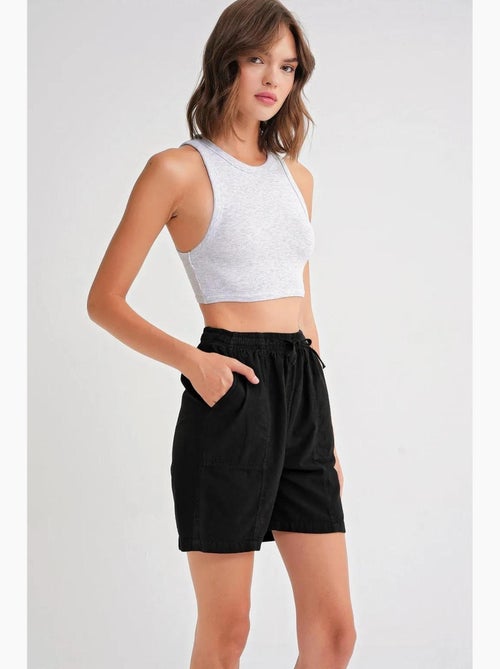 Mini shorts in cotone a vita alta con coulisse mixray - Kiabi