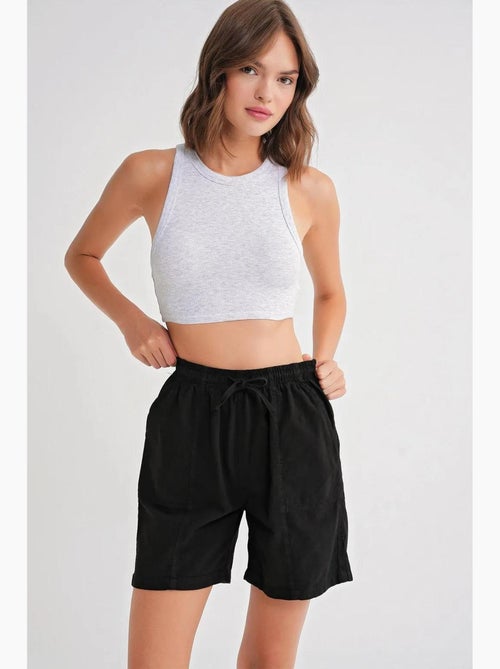 Mini shorts in cotone a vita alta con coulisse mixray - Kiabi