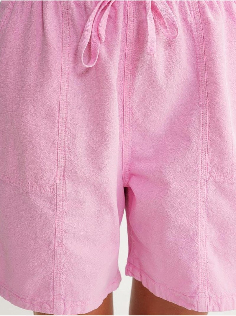 Mini shorts in cotone a vita alta con coulisse mixray Rosa pallido - Kiabi