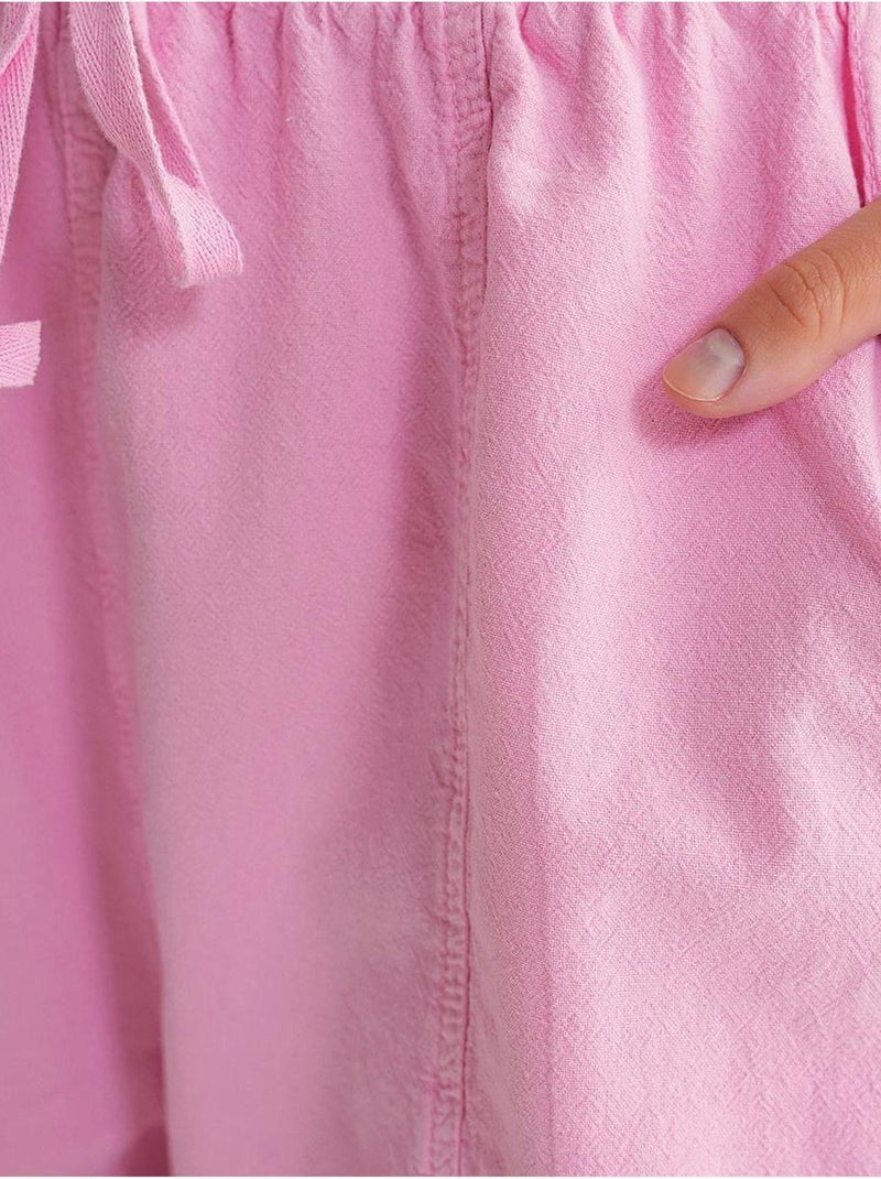 Mini shorts in cotone a vita alta con coulisse mixray Rosa pallido - Kiabi