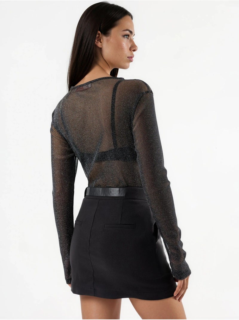 Mini skort in bengalina (senza cintura) hiccup Nero - Kiabi