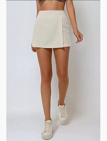 Mini skorts testurizzati effetto lino hiccup
