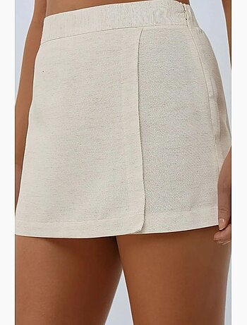 Mini skorts testurizzati effetto lino hiccup