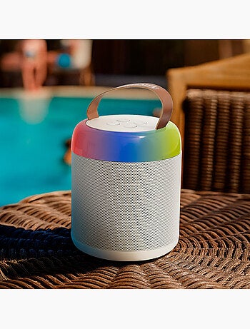 Mini speaker wireless 80w bianco con microfono e luci bontempi