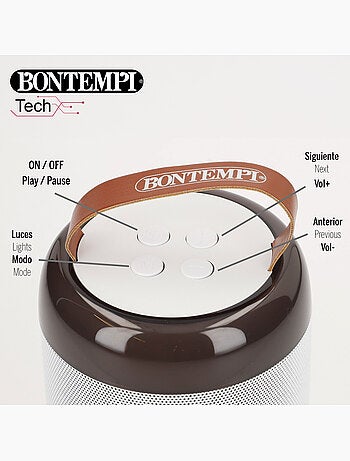 Mini speaker wireless 80w bianco con microfono e luci bontempi